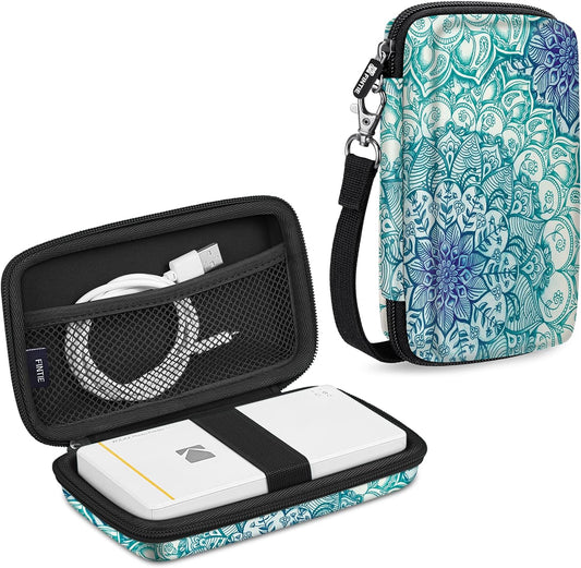 Protective Case for Kodak Step/Mini 2 Hd/Printomatic/Kodak Smile Camera & Printer - Shockproof Hard Shell Carrying Case with Inner Pocket, Emerald Illusions